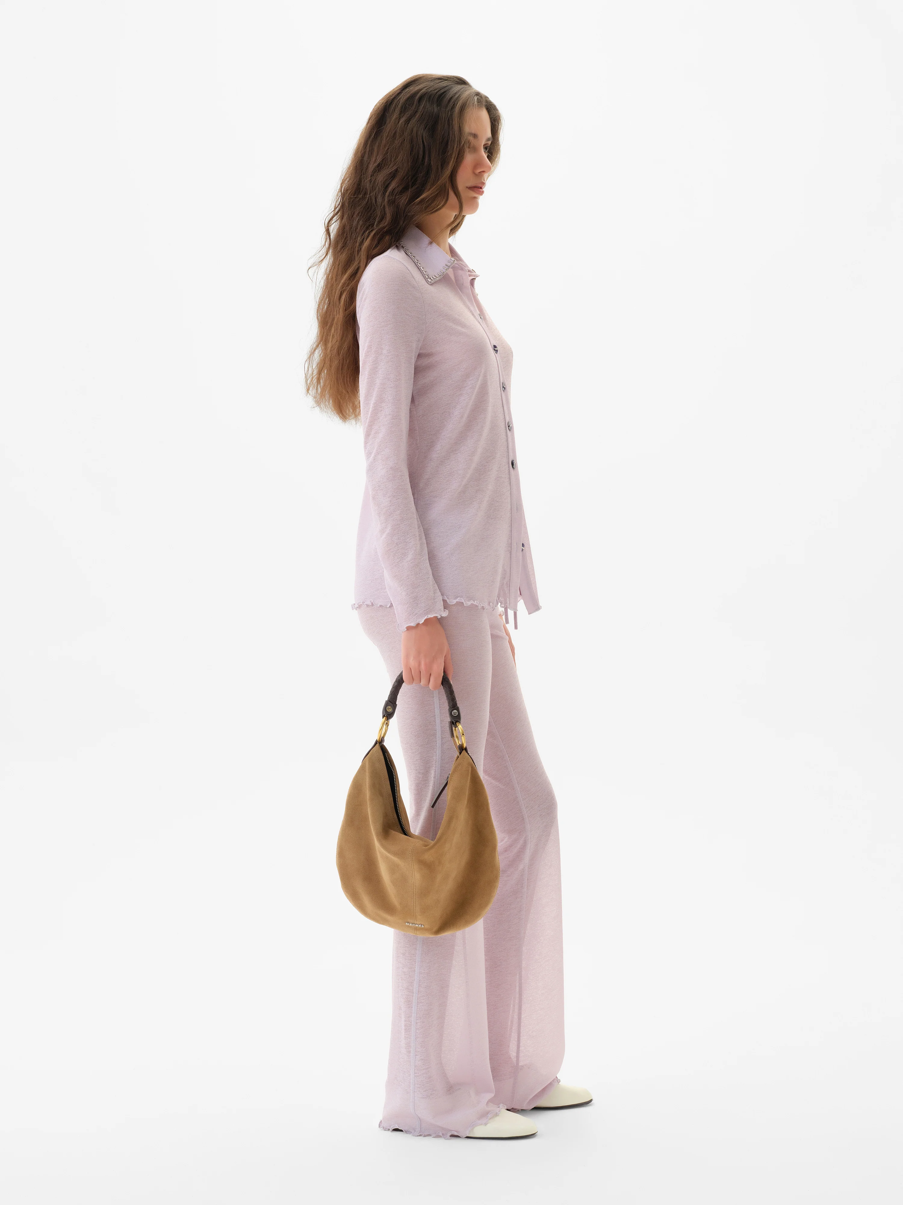 TINA - Embellished long-sleeved semi sheer mesh shirt - Image 3
