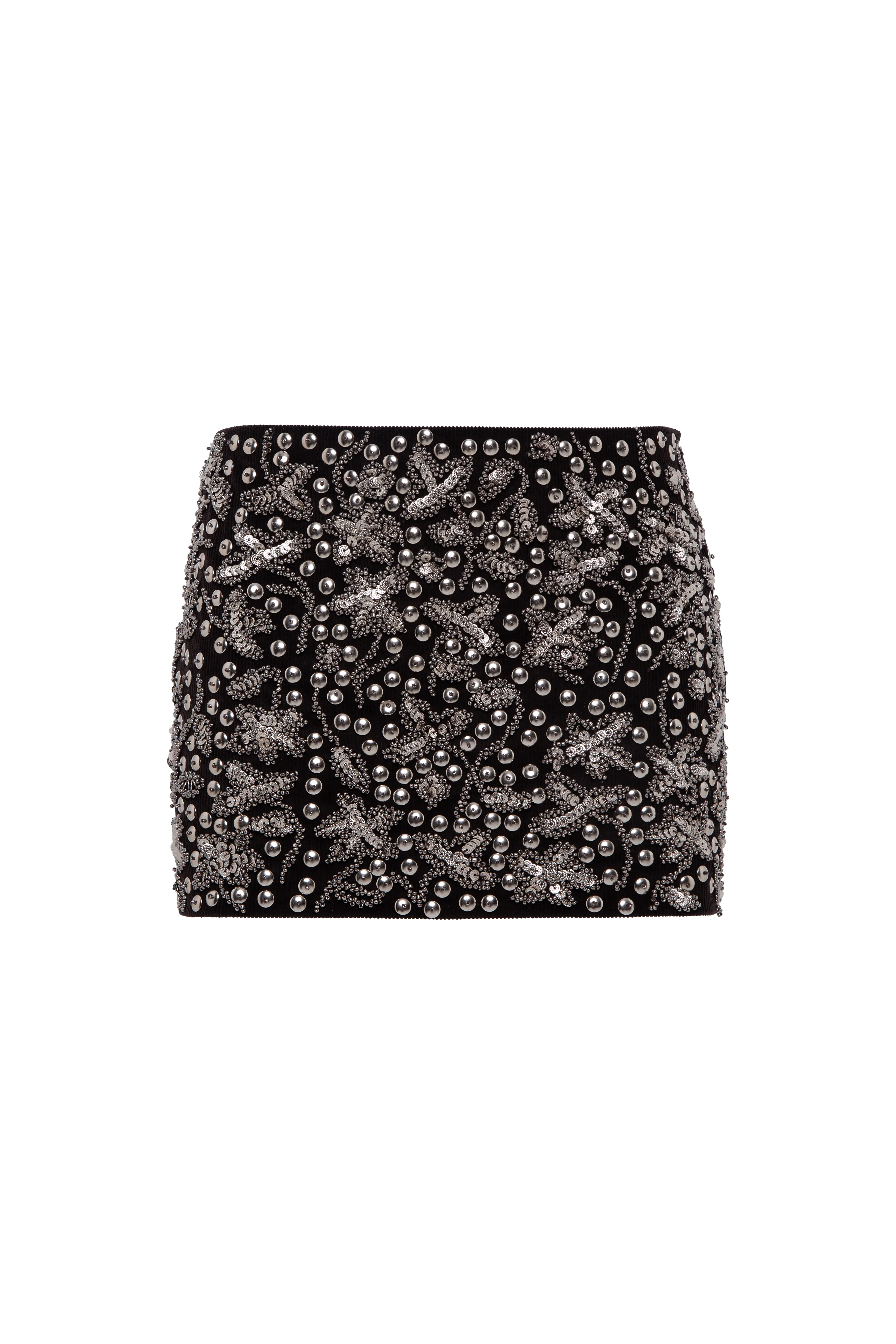 TYRA - Low-rise embellished corduroy mini skirt - Image 5