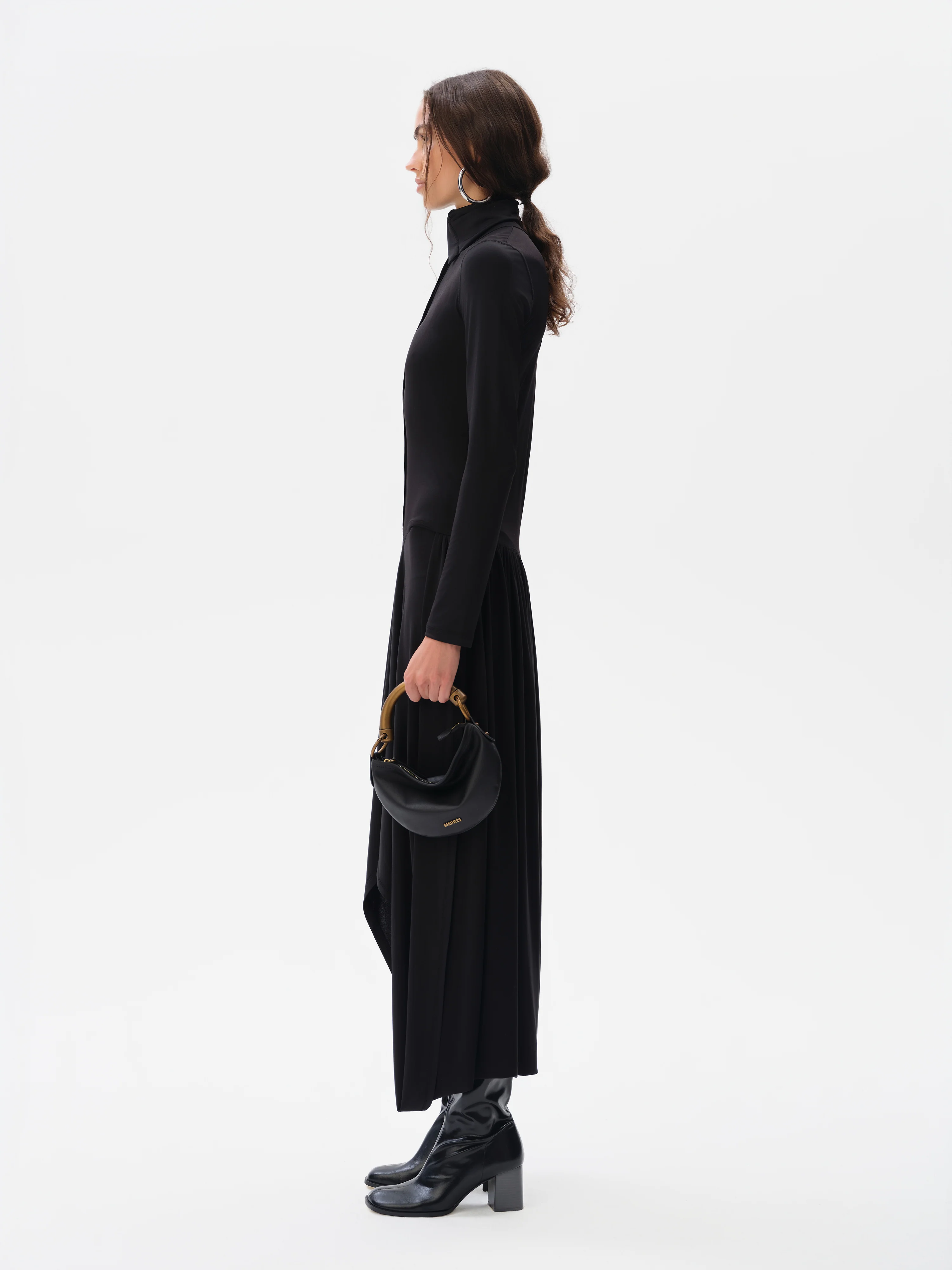 VESPER - High-neck button jersey dress - Image 4