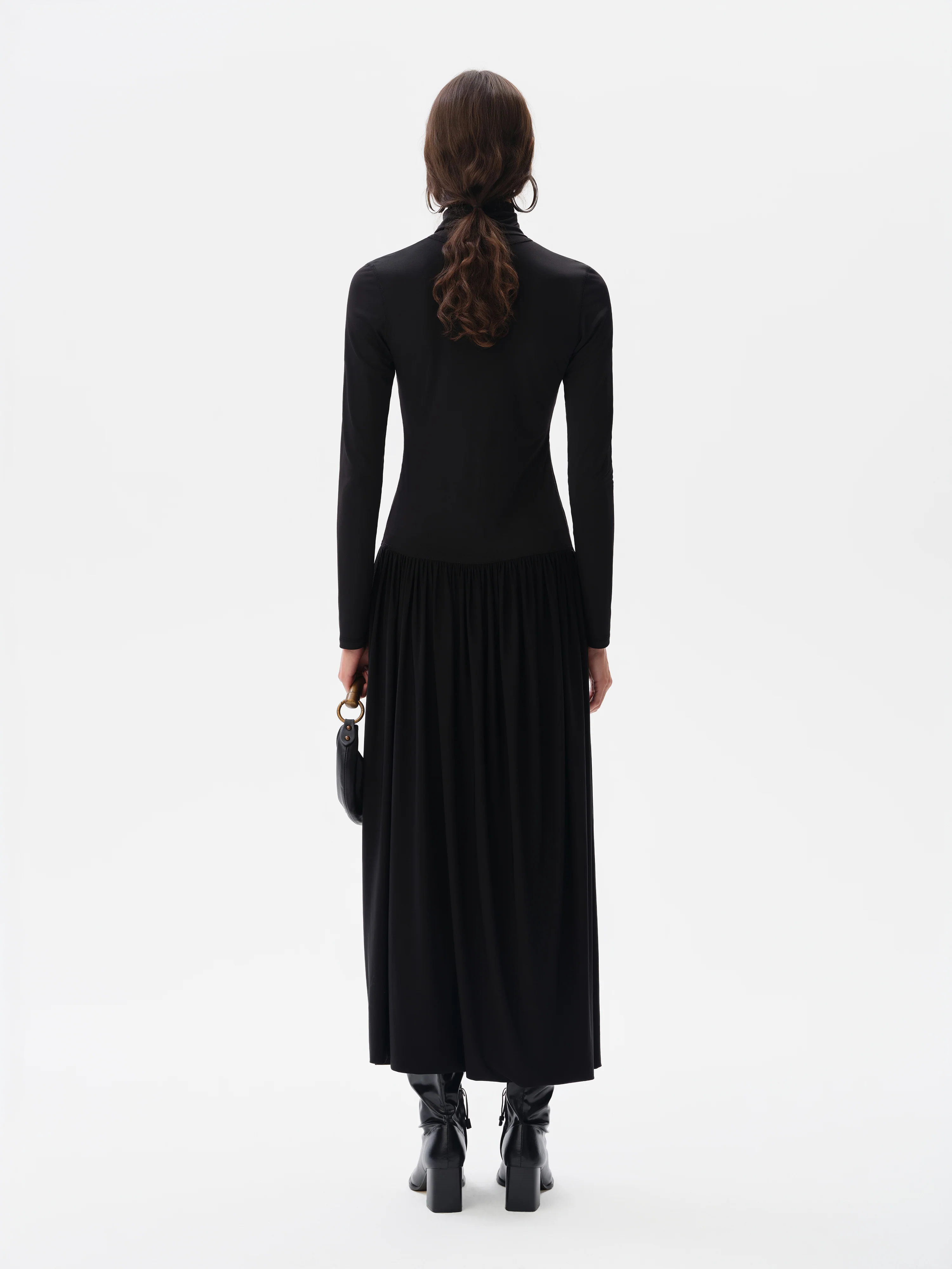 VESPER - High-neck button jersey dress - Image 5