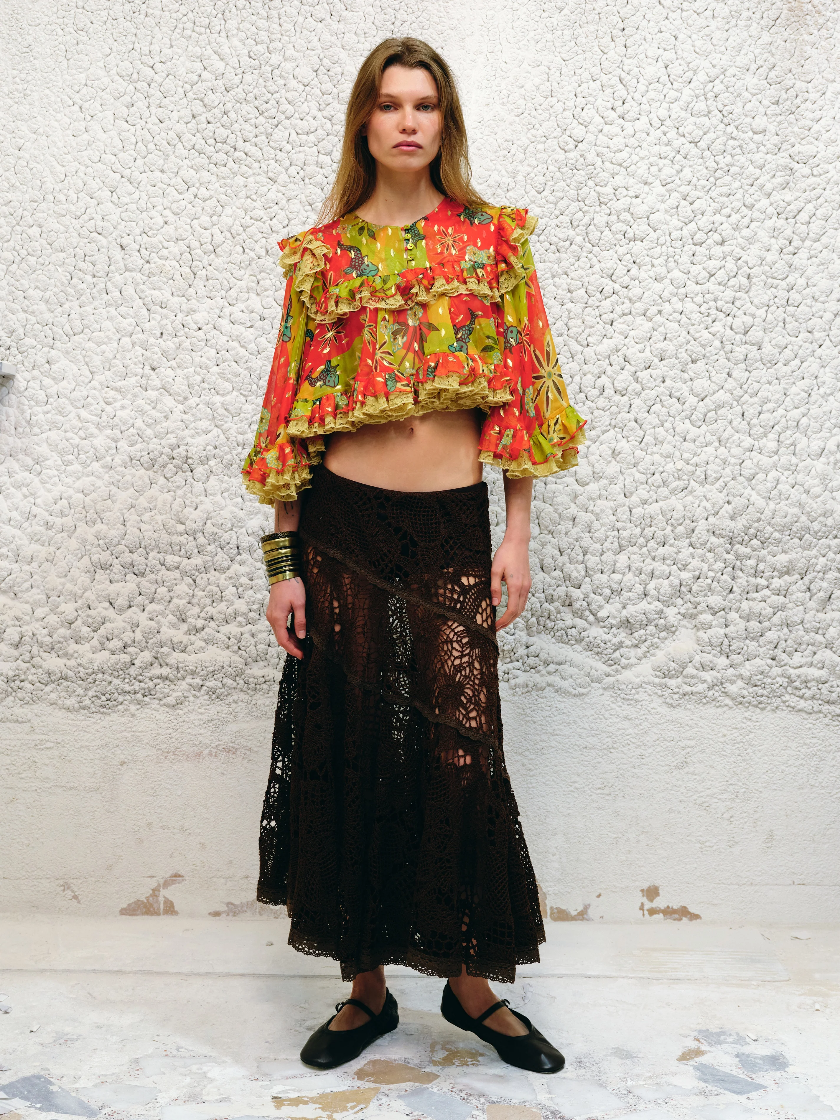 YUKA - Crochet lace midi skirt - Image 2