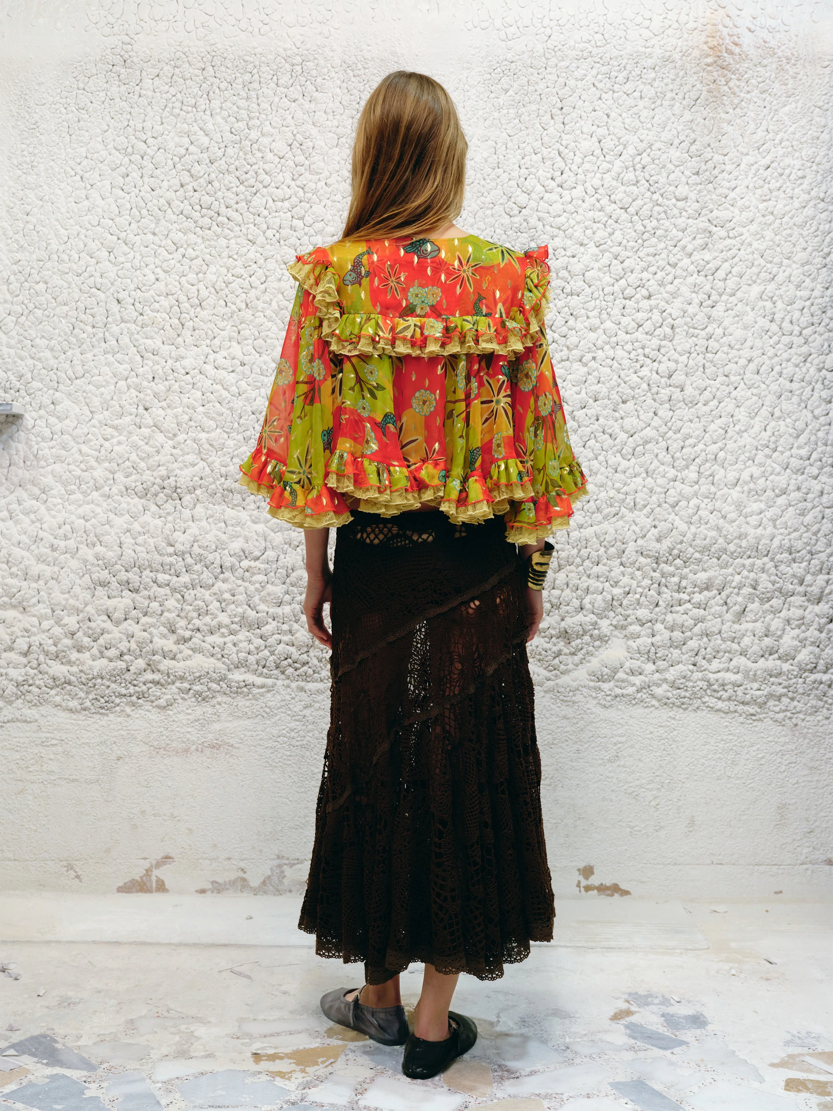 YUKA - Crochet lace midi skirt - Image 3