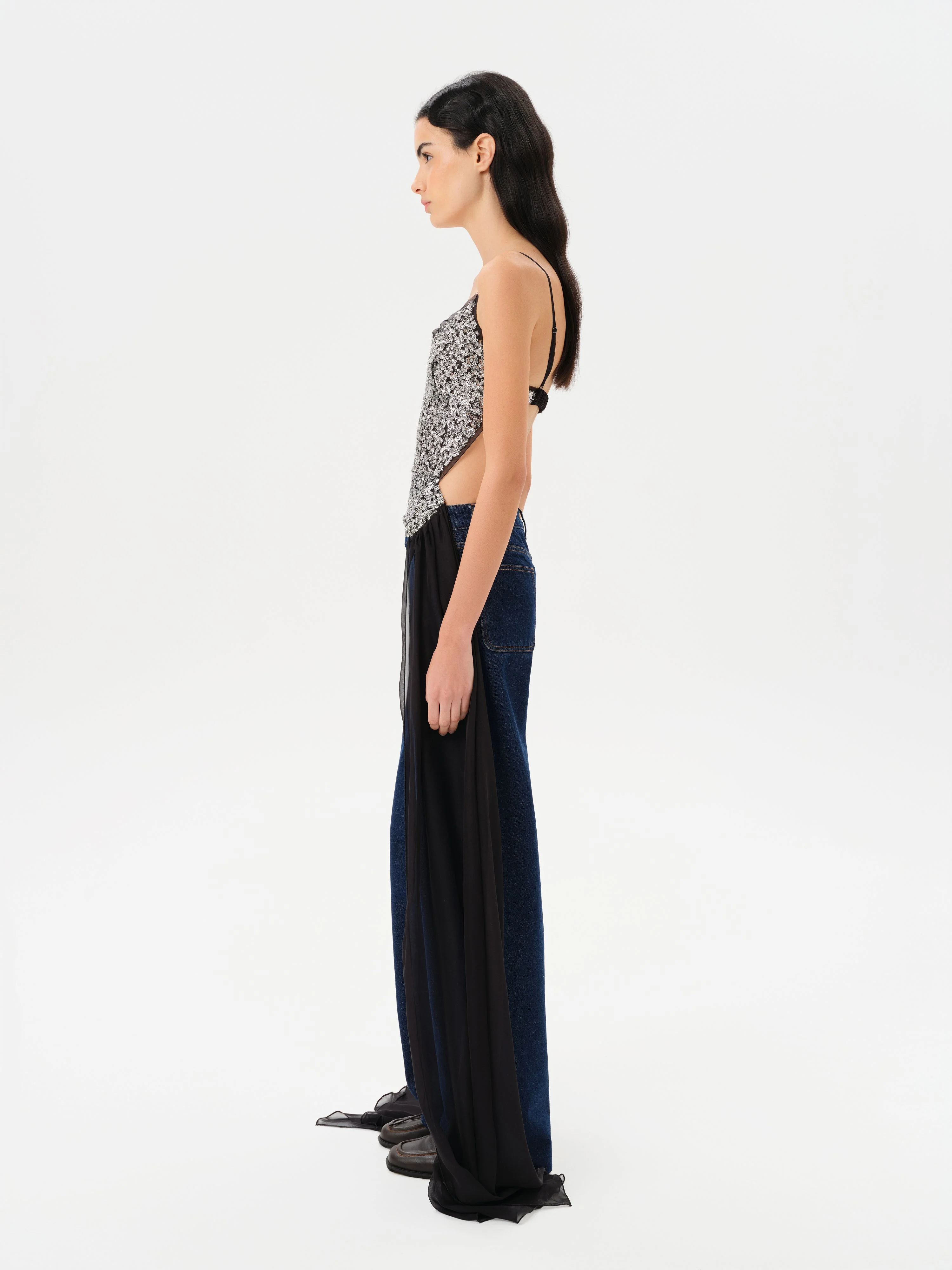 ZAYA - Embellished sequin top with a deep V neckline - Image 4