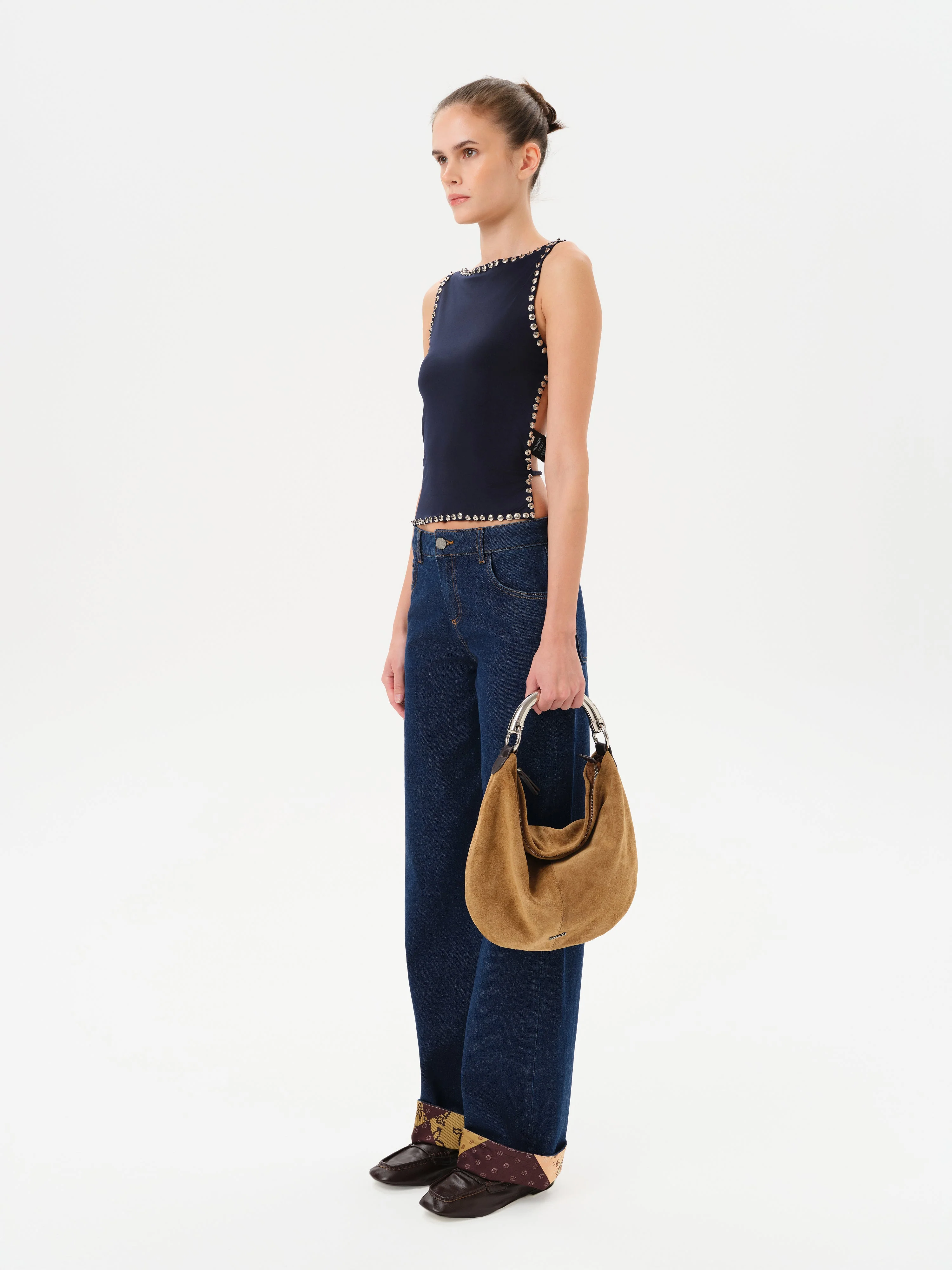 ZELNA - Fitted jersey top with stud details - Image 3